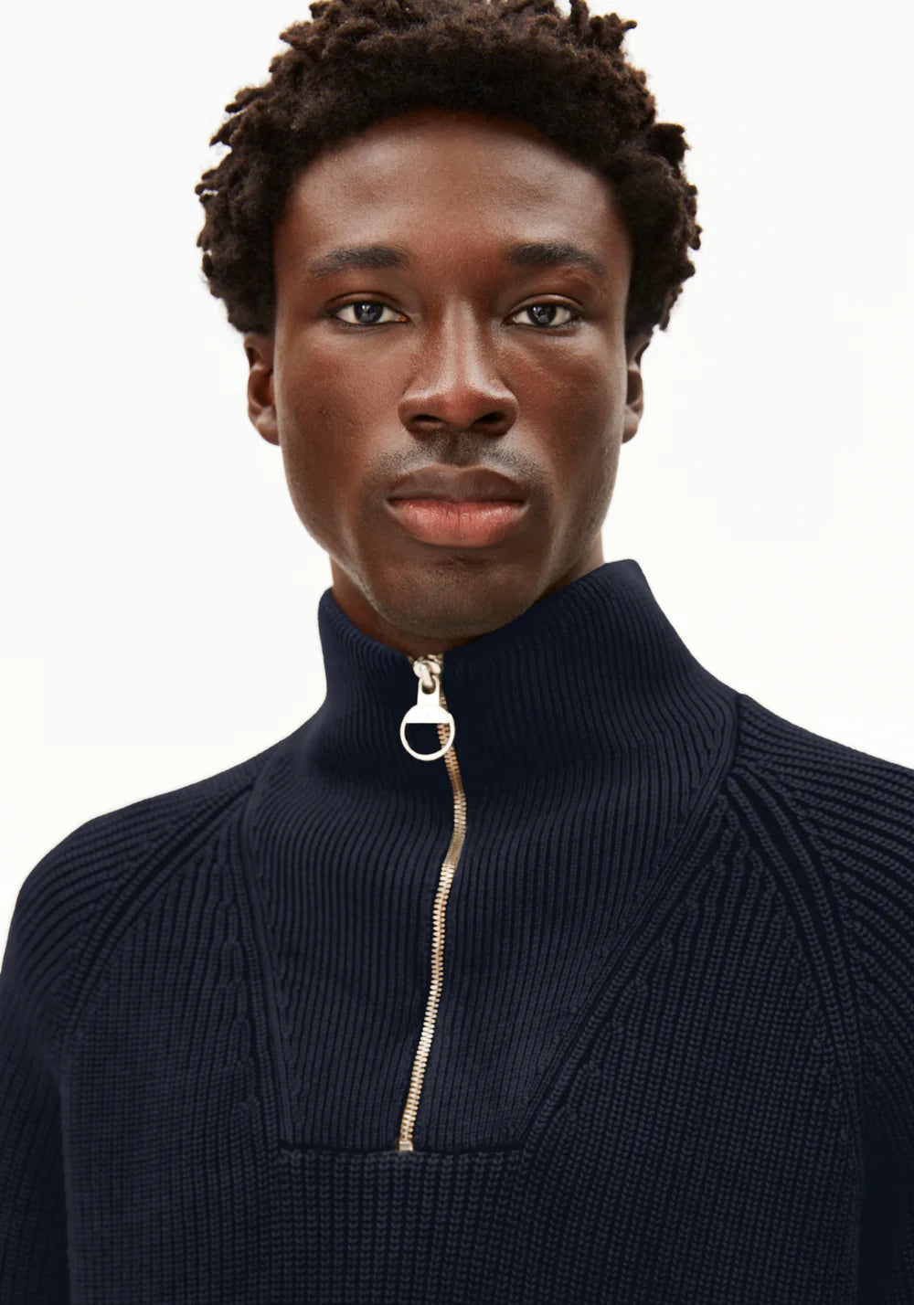 Armedangels | Le pull demi-zip "Kaalves" - Bleu marine