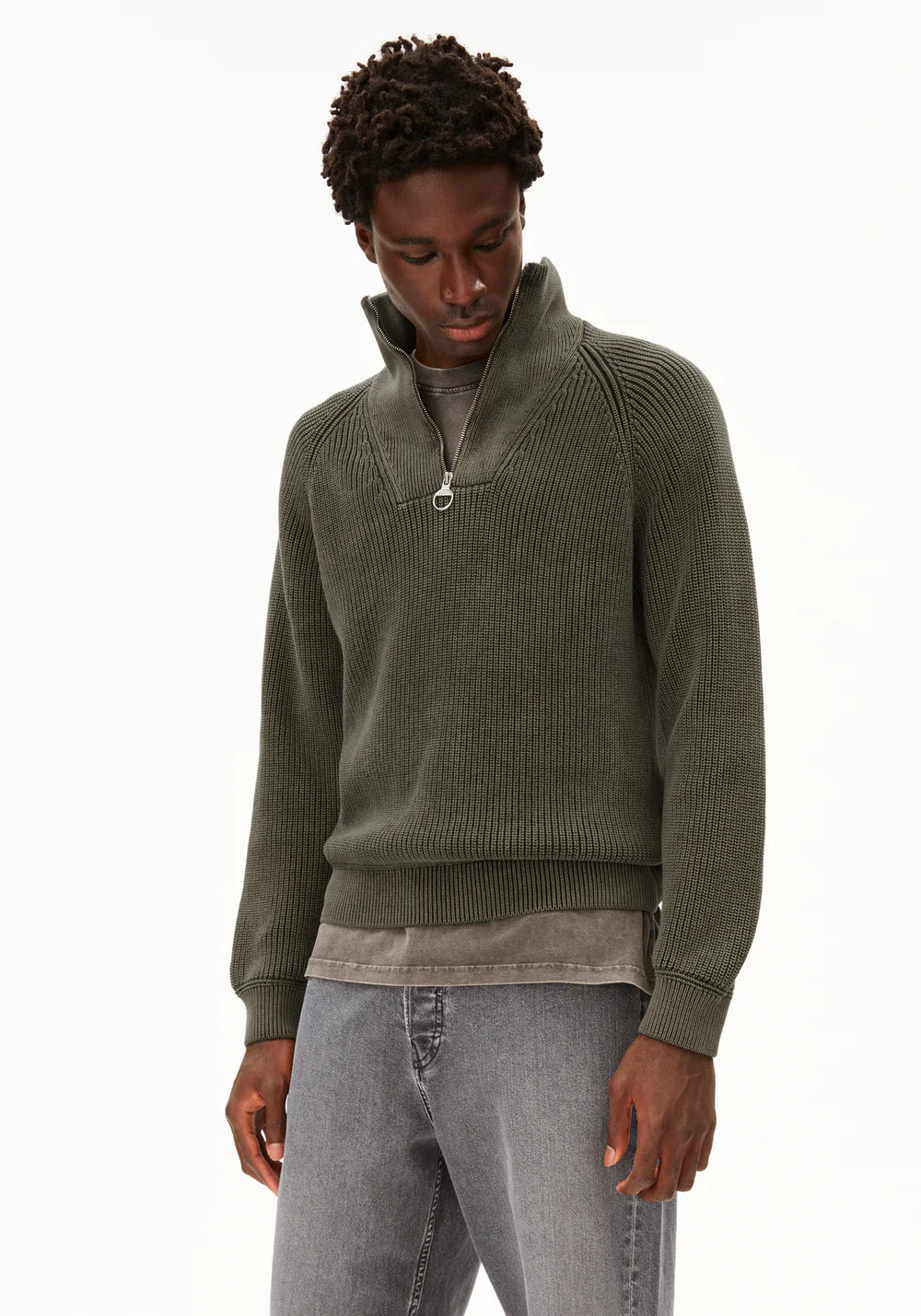 Armedangels | Le pull demi-zip "Kaalves" - Vert Forêt