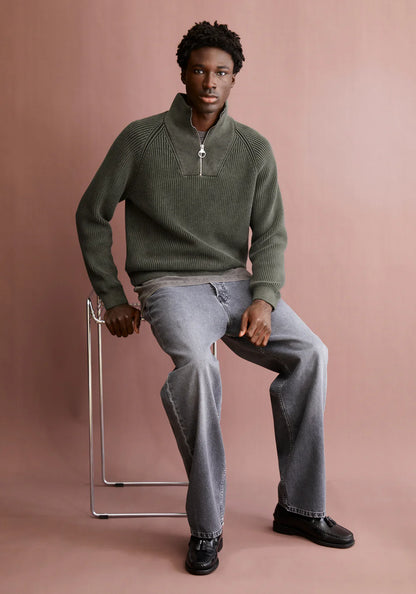 Armedangels | Le pull demi-zip "Kaalves" - Vert Forêt