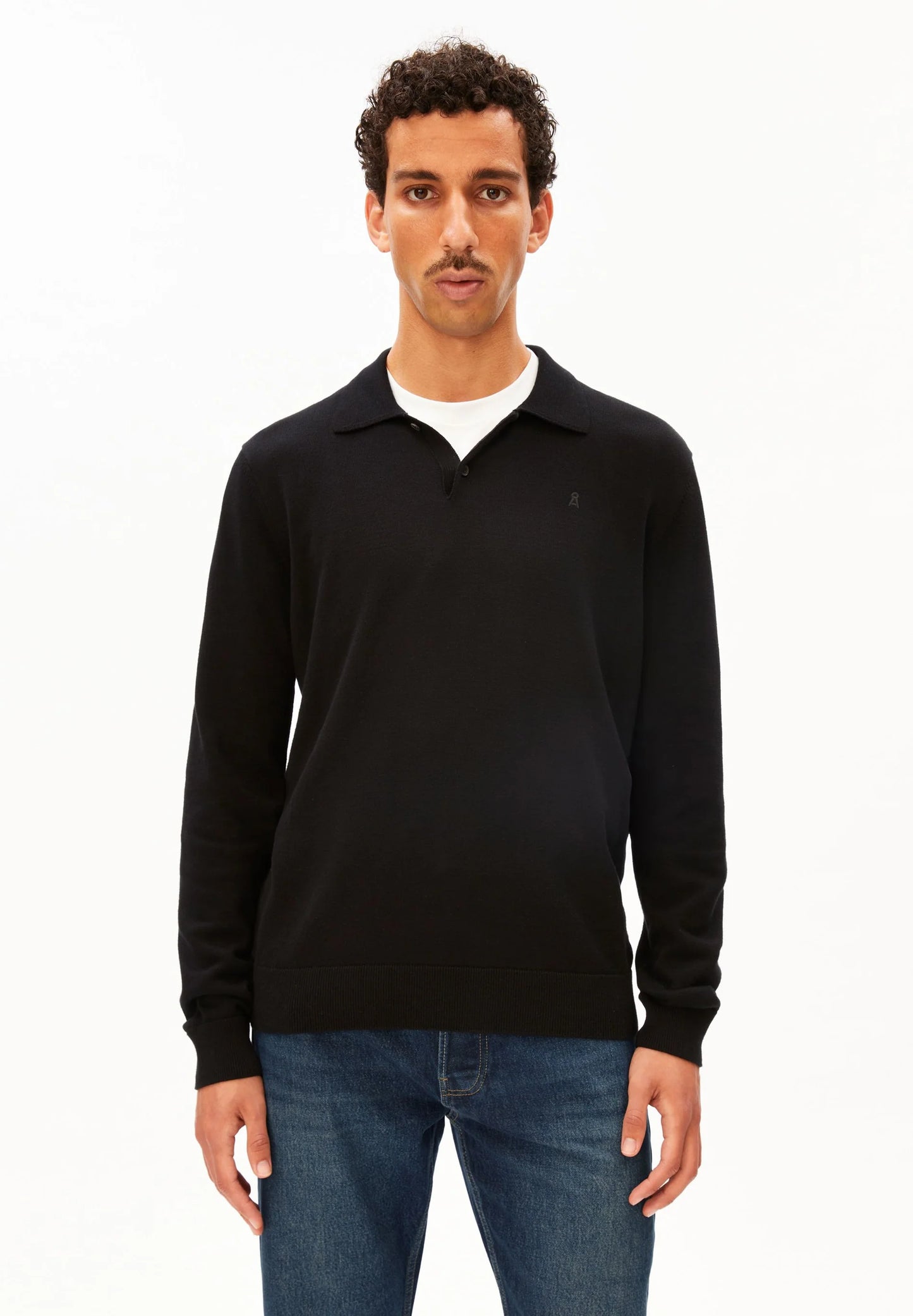 ARMEDANGELS | Polo manche longue - Noir