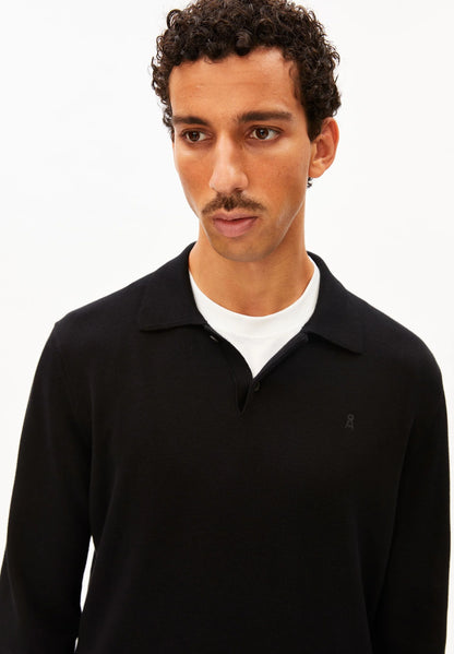 ARMEDANGELS | Polo manche longue - Noir