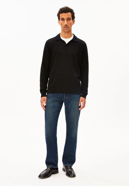 ARMEDANGELS | Polo manche longue - Noir