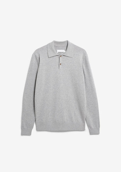 ARMEDANGELS | Polo en maille à manches longues - Gris