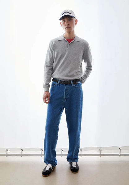 ARMEDANGELS | Polo en maille à manches longues - Gris