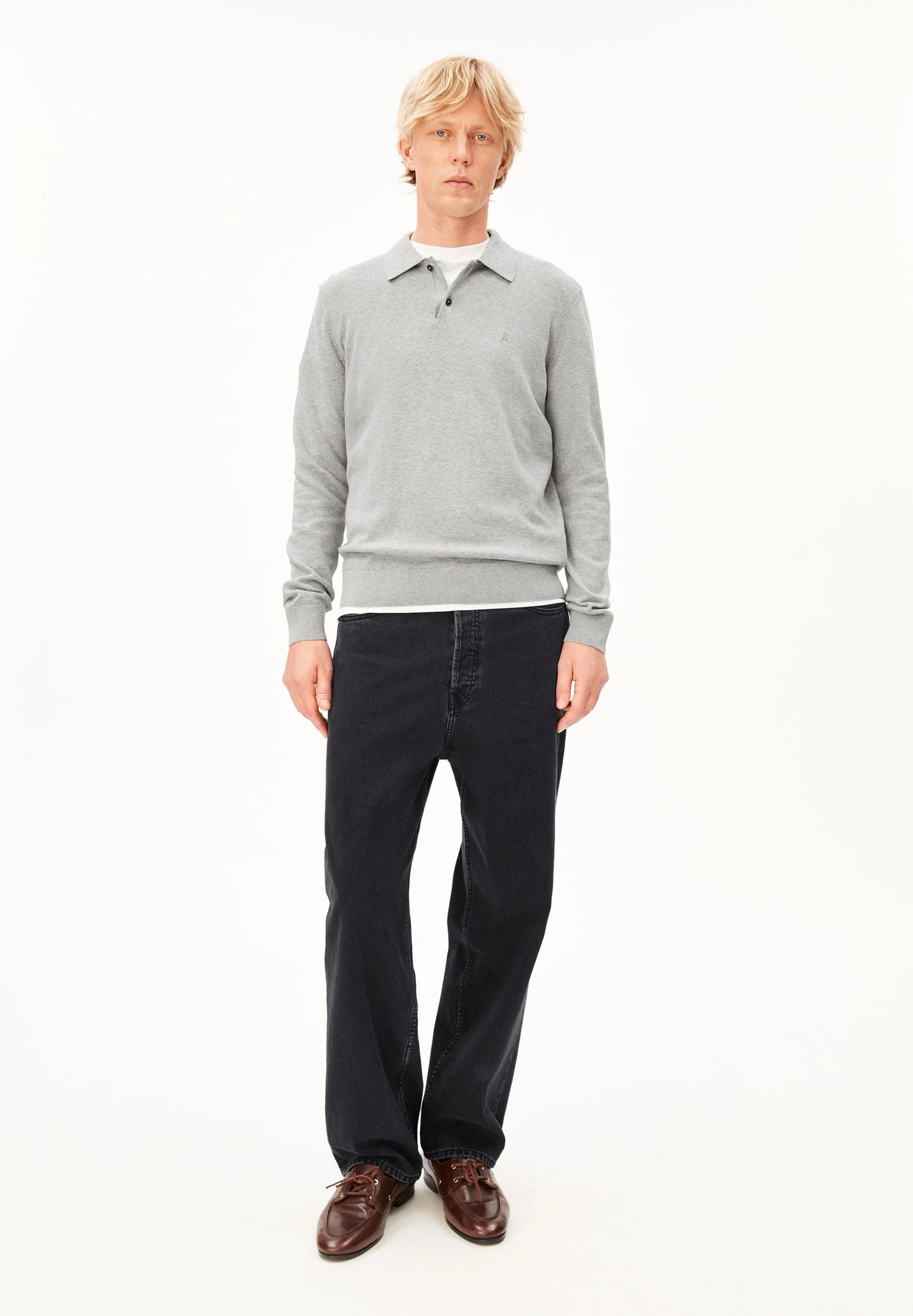 ARMEDANGELS | Polo manche longue - Gris
