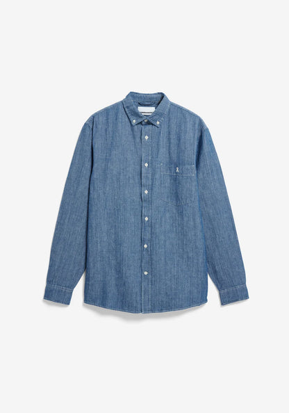ARMEDANGELS | Chemise en chambray de lin et coton - Denim foncé
