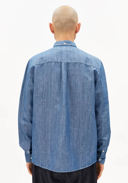ARMEDANGELS | Chemise en chambray de lin et coton - Denim foncé