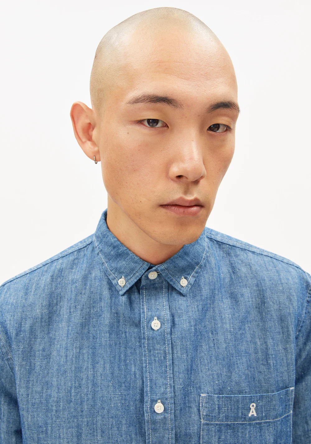 ARMEDANGELS | Chemise en chambray de lin et coton - Denim foncé