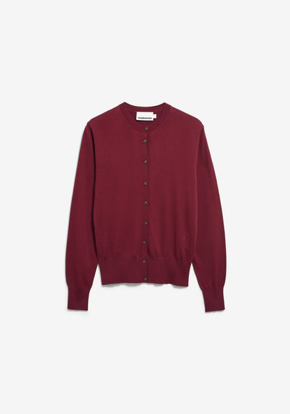 ARMEDANGELS | Cardigan en maille fine | Rouge