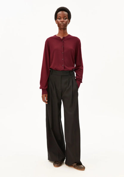 ARMEDANGELS | Cardigan en maille fine | Rouge