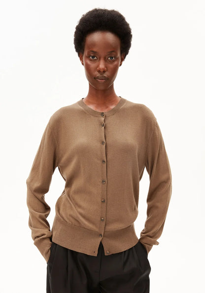 ARMEDANGELS | Cardigan en maille fine | Marron