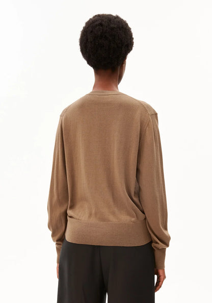 ARMEDANGELS | Cardigan en maille fine | Marron