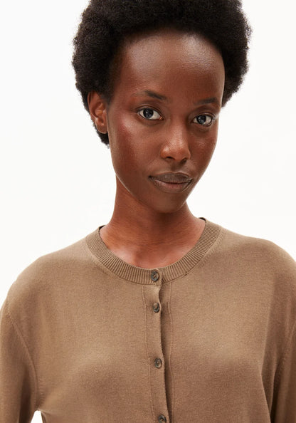 ARMEDANGELS | Cardigan en maille fine | Marron