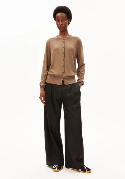ARMEDANGELS | Cardigan en maille fine | Marron