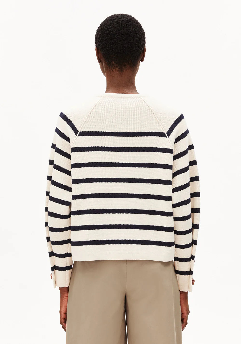 Armedangels | Cardigan 'Placed Stripe' |  Avoine