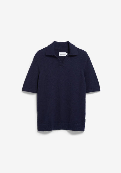 ARMEDANGELS | Polo en maille bouclé - Bleu nuit