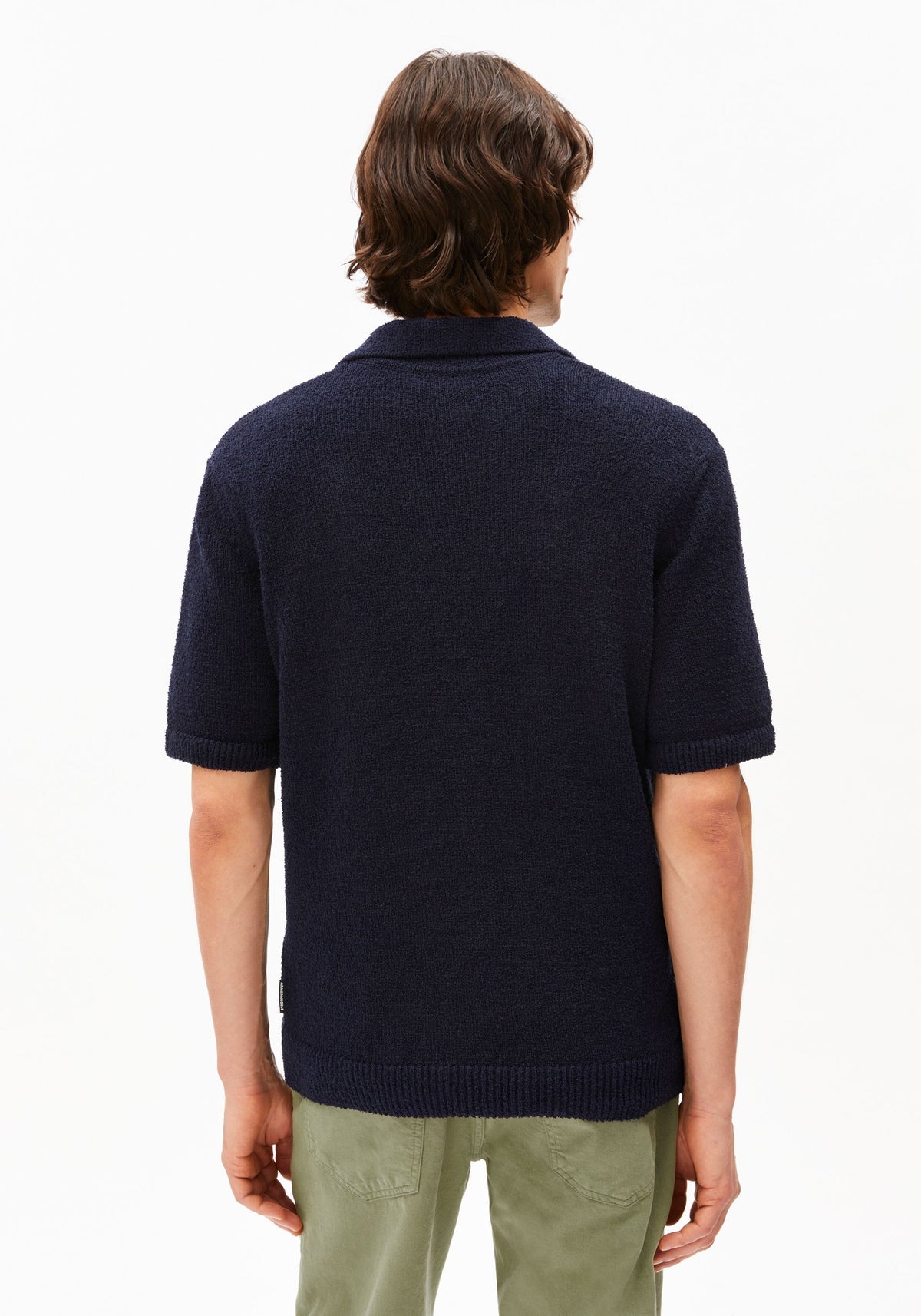 ARMEDANGELS | Polo en maille bouclé - Bleu nuit