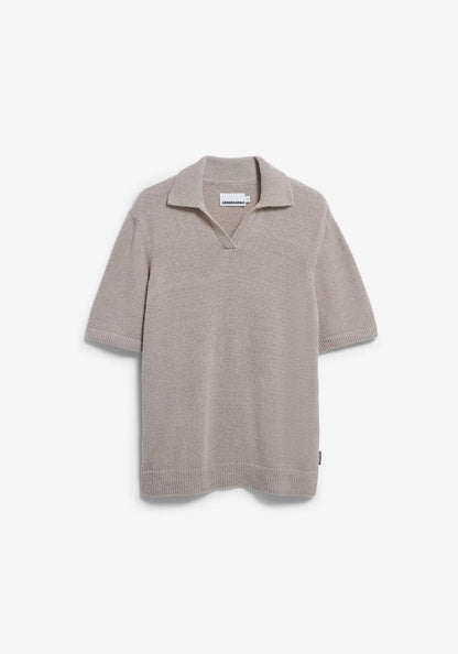 ARMEDANGELS | Polo en maille bouclé - Gris sable