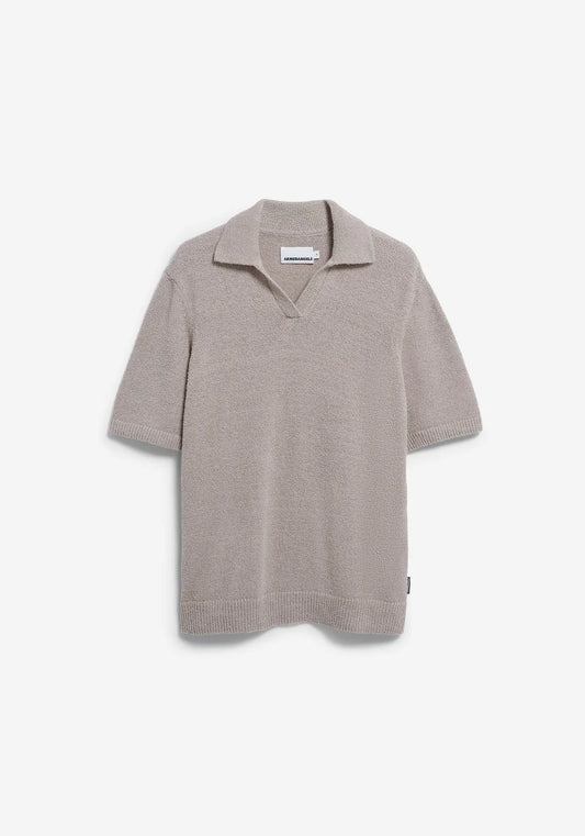 ARMEDANGELS | Polo en maille bouclé - Gris sable