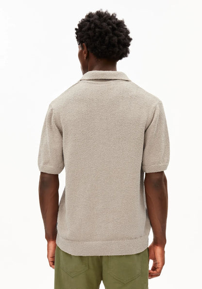 ARMEDANGELS | Polo en maille bouclé - Gris sable