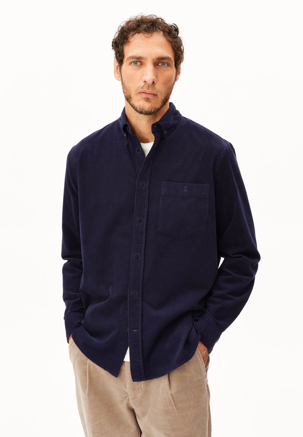 ARMEDANGELS | Chemise en velours côtelé de coton bio - Marine