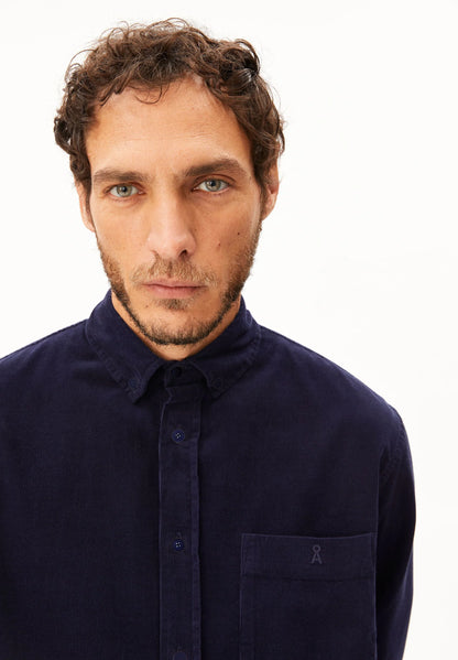 ARMEDANGELS | Chemise en velours côtelé de coton bio - Marine