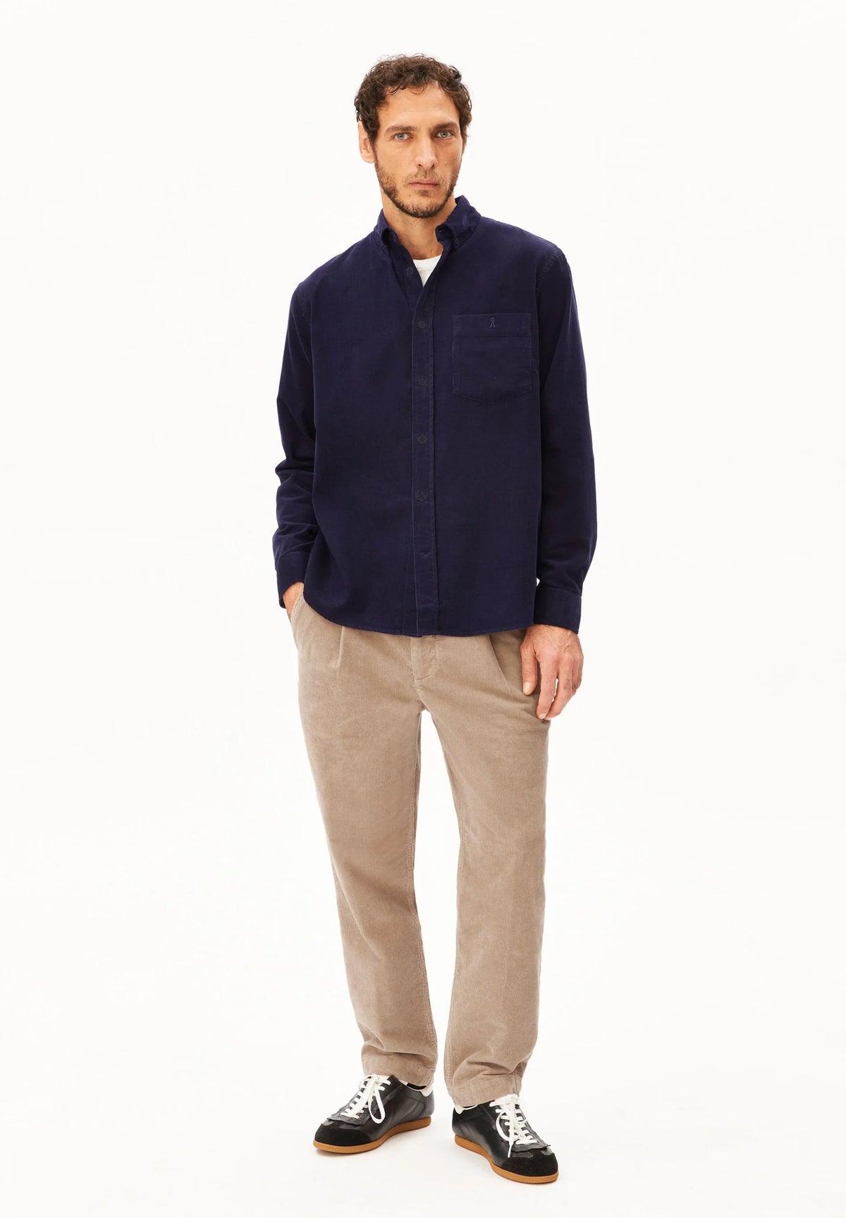 ARMEDANGELS | Chemise en velours côtelé de coton bio - Marine