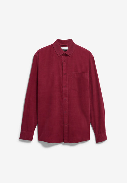 ARMEDANGELS | Chemise en velours côtelé de coton bio - Rouge 