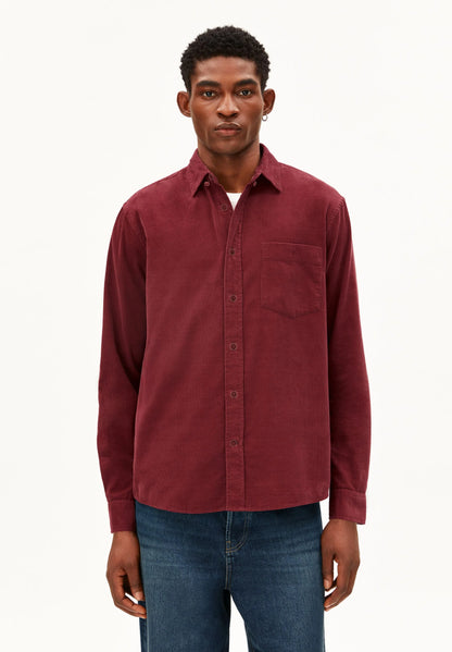 ARMEDANGELS | Chemise en velours côtelé de coton bio - Rouge 