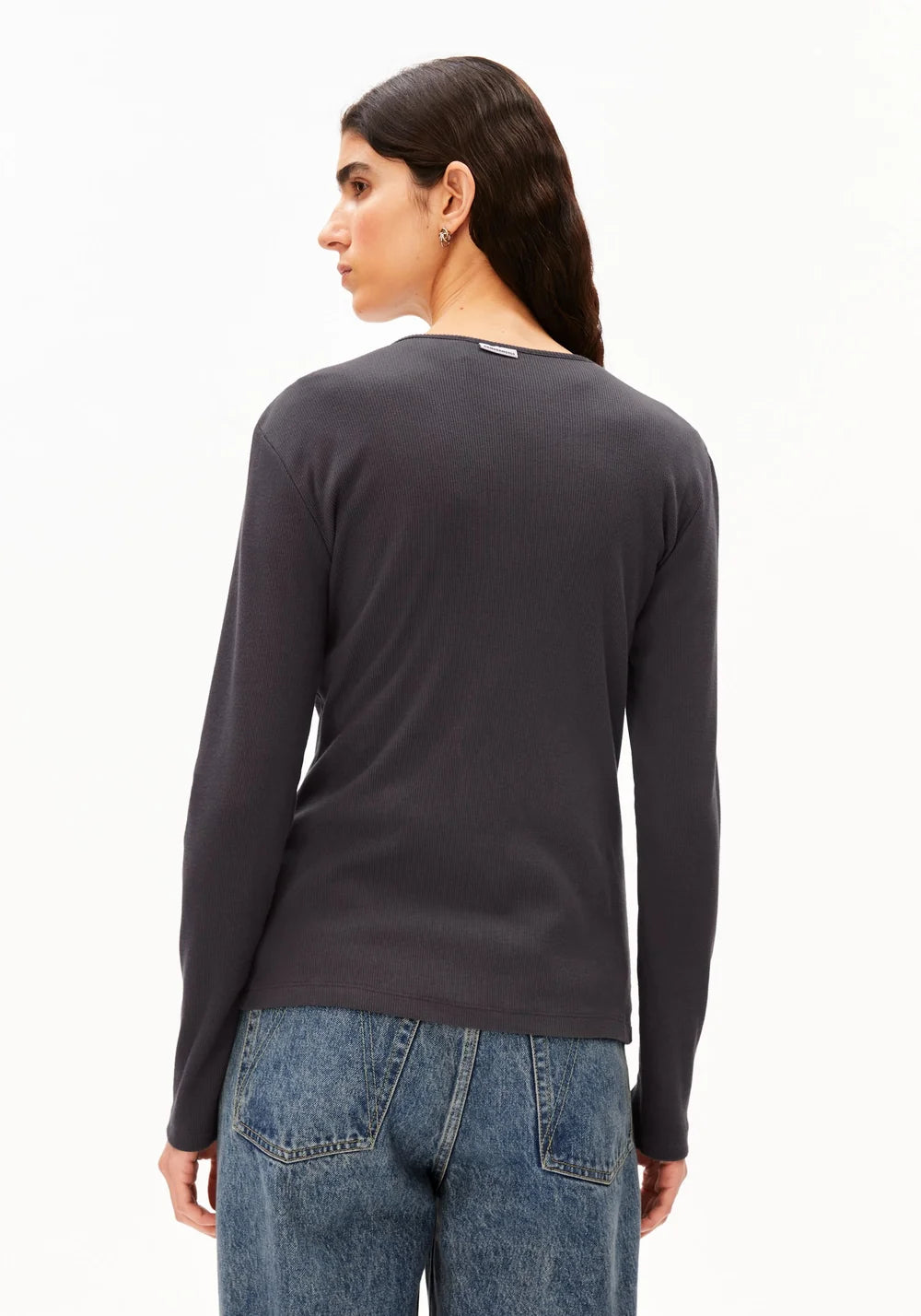 ARMEDANGELS | Haut 'Rib Button' | Gris