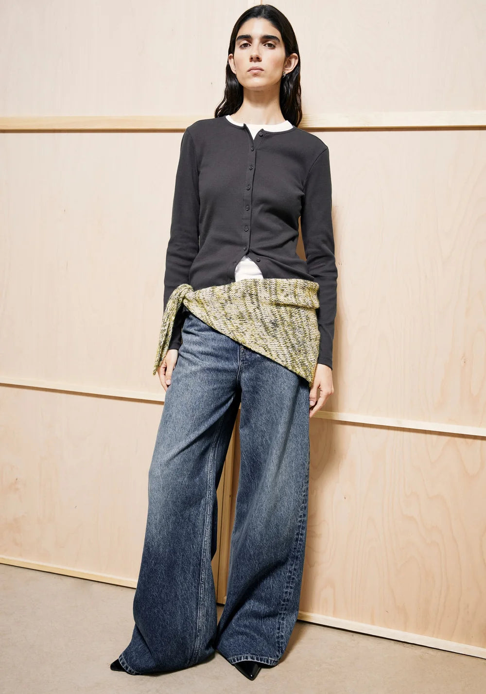 ARMEDANGELS | Haut 'Rib Button' | Gris