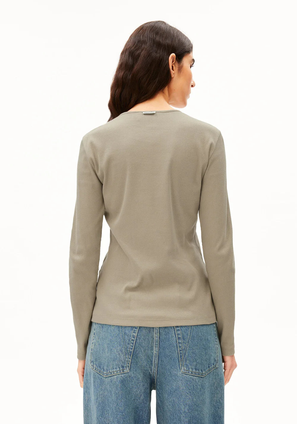 ARMEDANGELS | Haut 'Rib Button' | Sauge