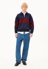 ARMEDANGELS | Pull à demi-zip "Troyer" - Bleu marin teinté