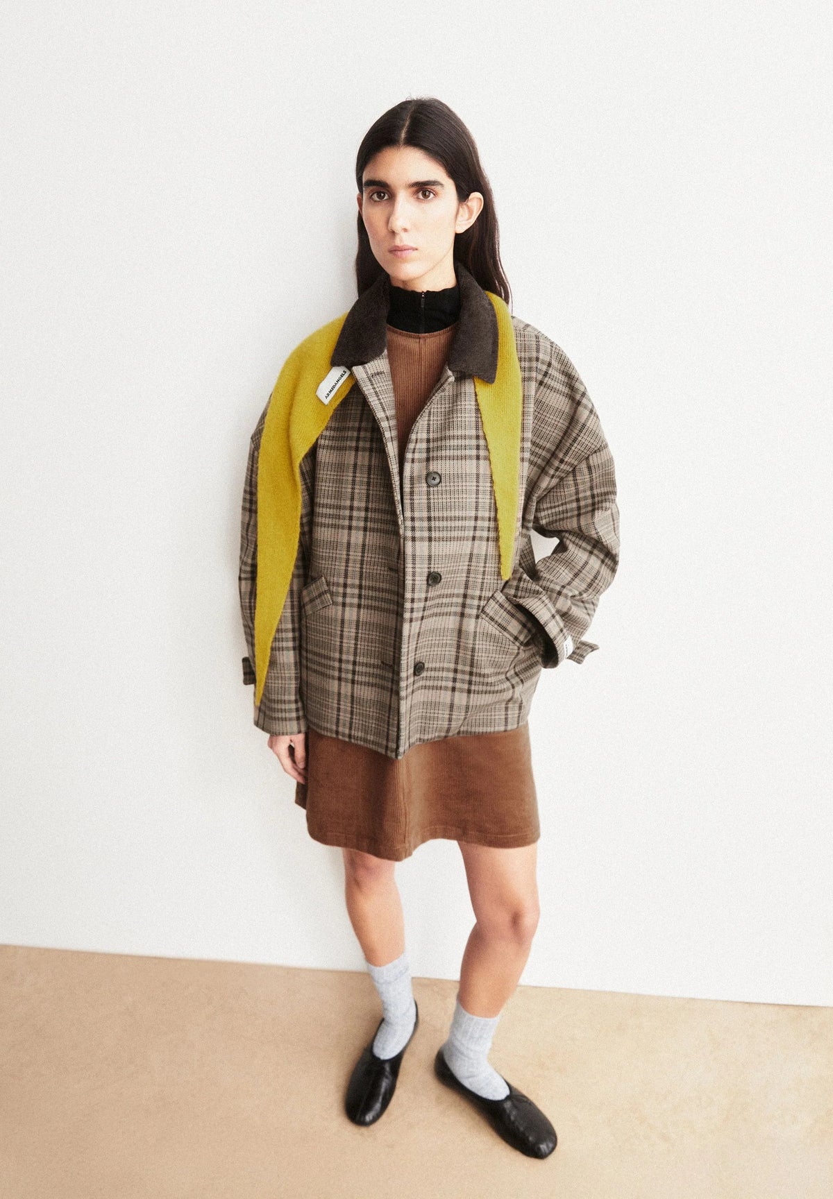 ARMEDANGELS | Veste à carreaux coupe ample ''barn'' - claystone-honey reed