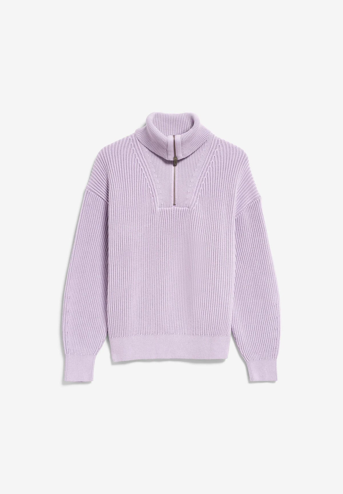 ARMEDANGELS | Pull à demi-zip côtelé ''Vanise'' | Lilas