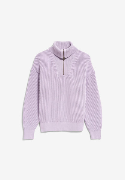 ARMEDANGELS | Pull à demi-zip côtelé ''Vanise'' | Lilas