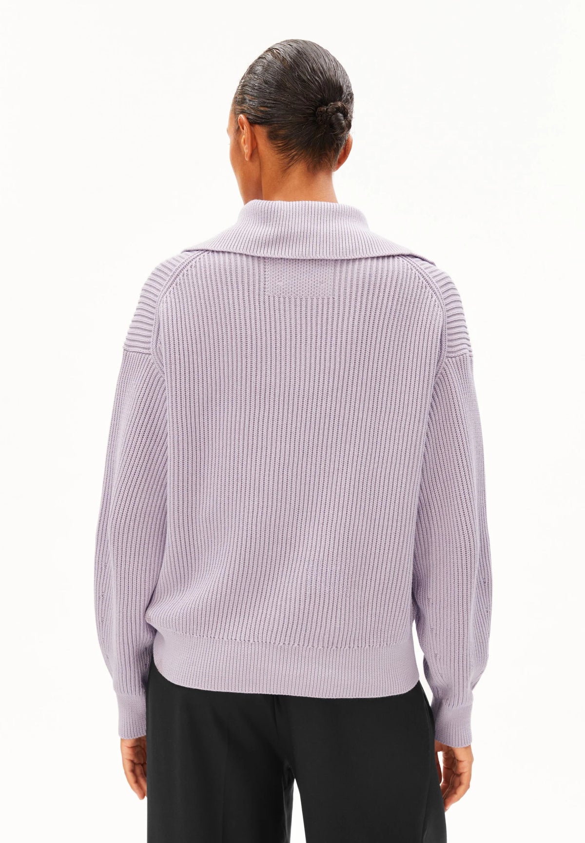 ARMEDANGELS | Pull à demi-zip côtelé ''Vanise'' | Lilas