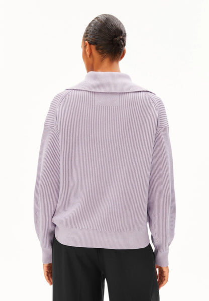ARMEDANGELS | Pull à demi-zip côtelé ''Vanise'' | Lilas