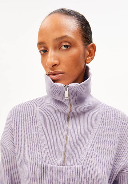 ARMEDANGELS | Pull à demi-zip côtelé ''Vanise'' | Lilas