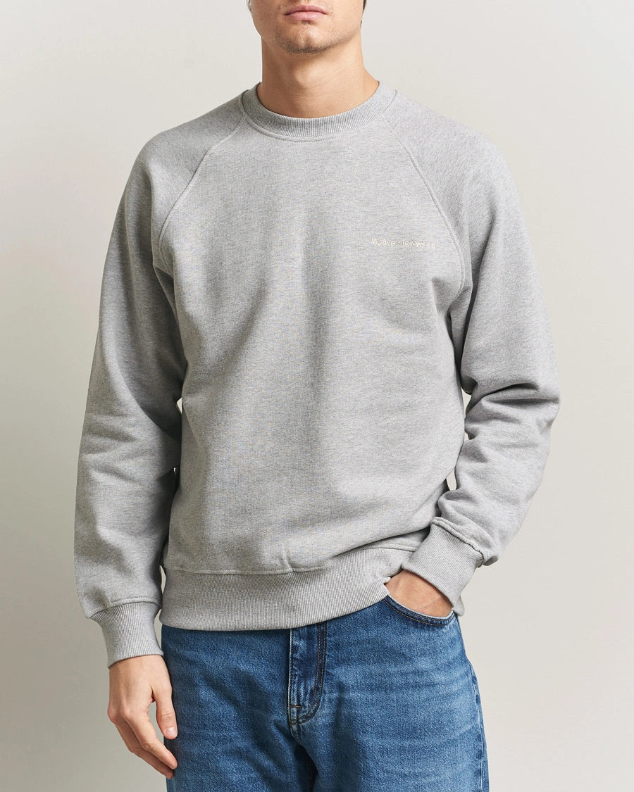 Nudie Jeans | le Sweat-shirt ''Palle Logo'' - Gris chiné