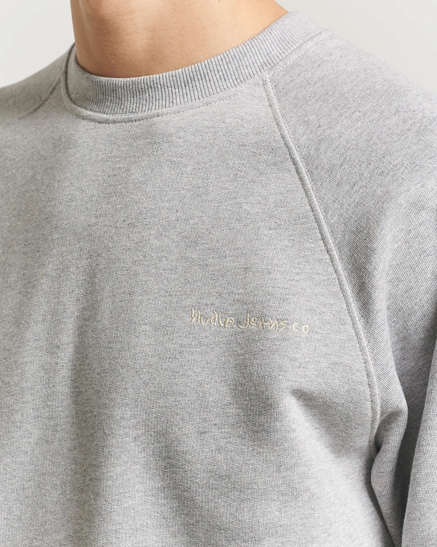 Nudie Jeans | le Sweat-shirt ''Palle Logo'' - Gris chiné