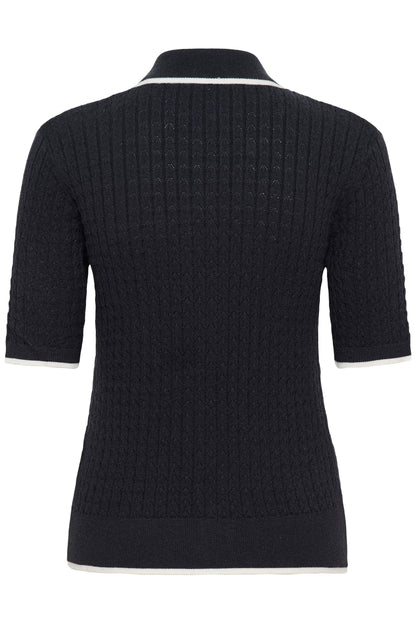SOAKED IN LUXURY | Polo Cardigan 'Spina'| Bleu marine