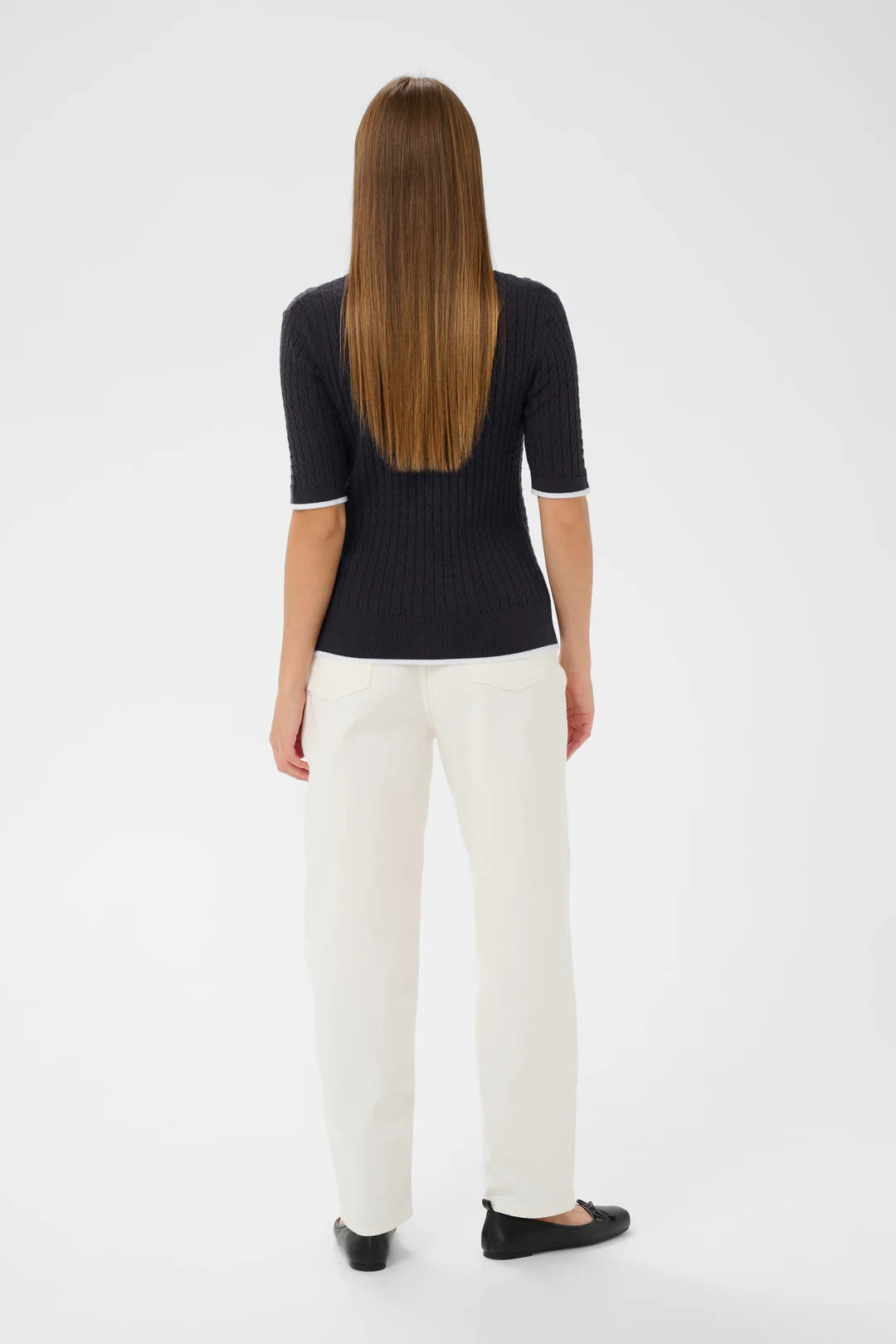 SOAKED IN LUXURY | Polo Cardigan 'Spina'| Bleu marine