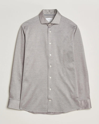 Eton | La chemise en jersey Filo di Scozia - Marron