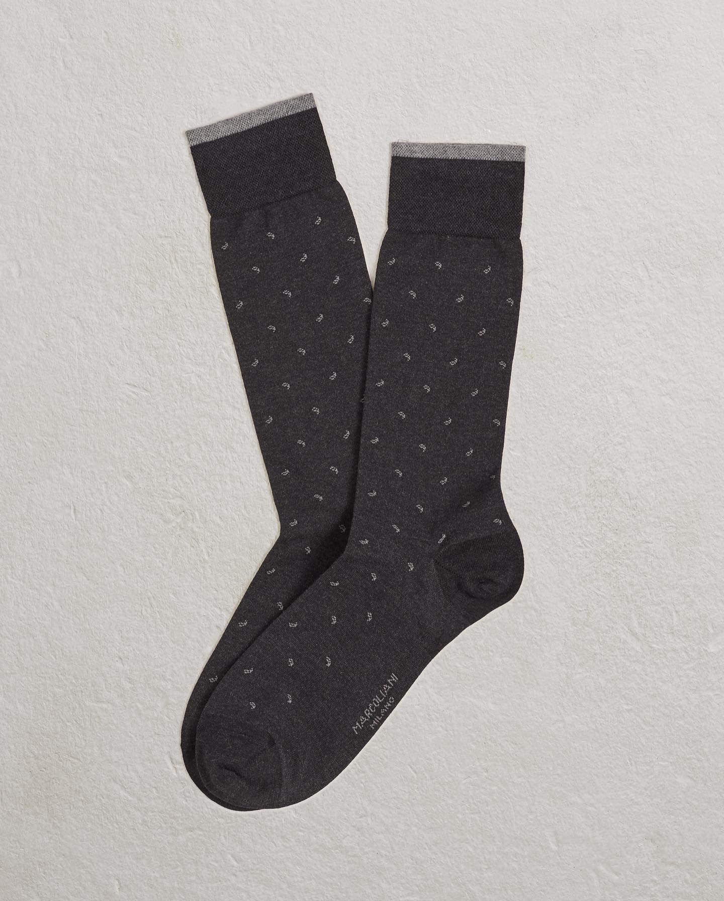 Marcoliani - Chaussettes Mini Paisley en coton Pima - Gris