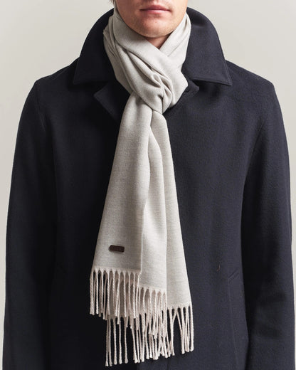 ETON | Écharpe en laine mérinos sergée -  gris clair