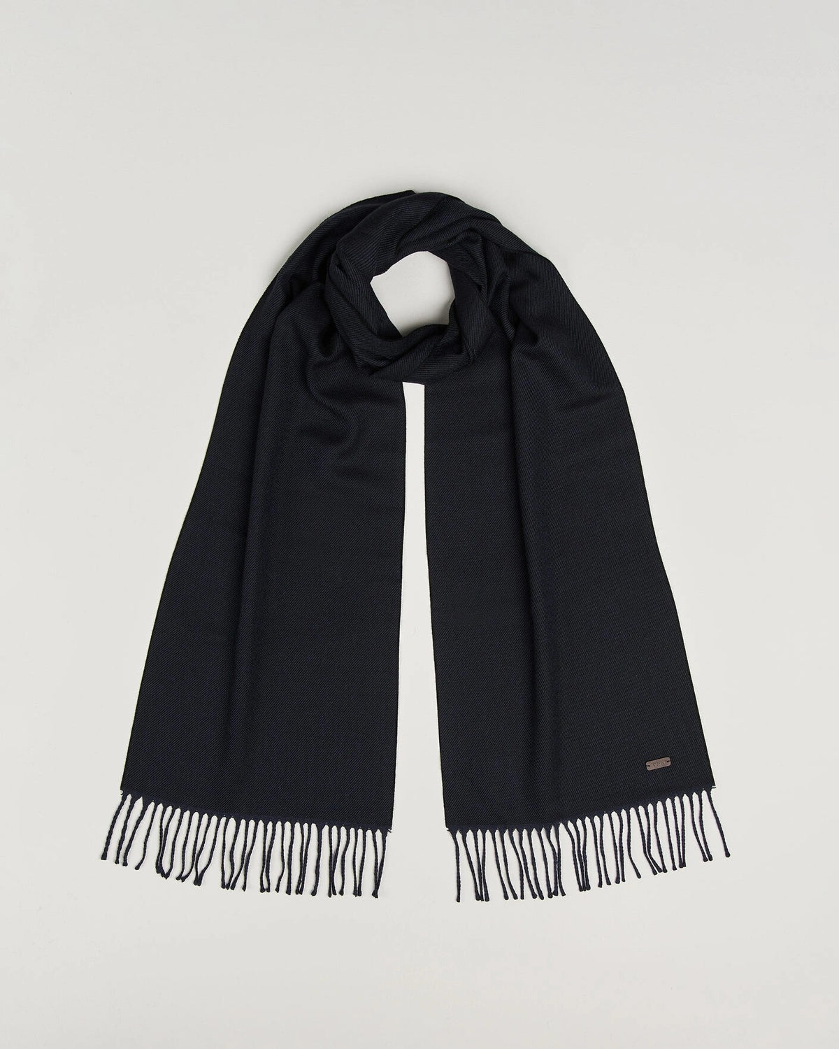 ETON | Écharpe en laine mérinos sergée -  bleu marine