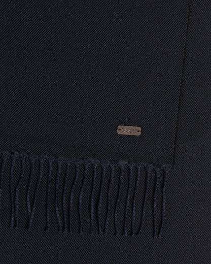 ETON | Écharpe en laine mérinos sergée -  bleu marine