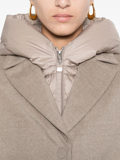 DUNO | Manteau en laine « Artemide » (bavette amovible avec capuche) - Beige