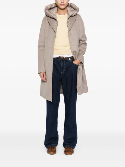 DUNO | Manteau en laine « Artemide » (bavette amovible avec capuche) - Beige